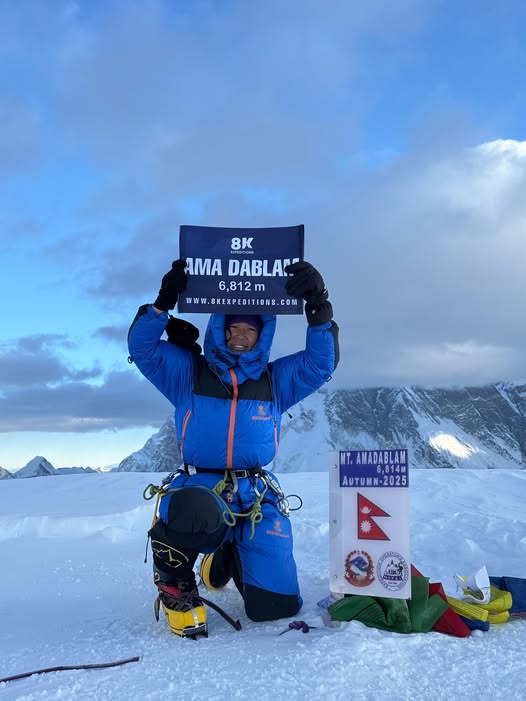 Diki Lhamu Lama summits Ama Dablam in 13.26 hours